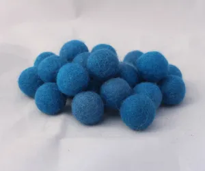 2 cm/20mm Felt Balls-Blue, Purple, Yellow, Brown, Pink