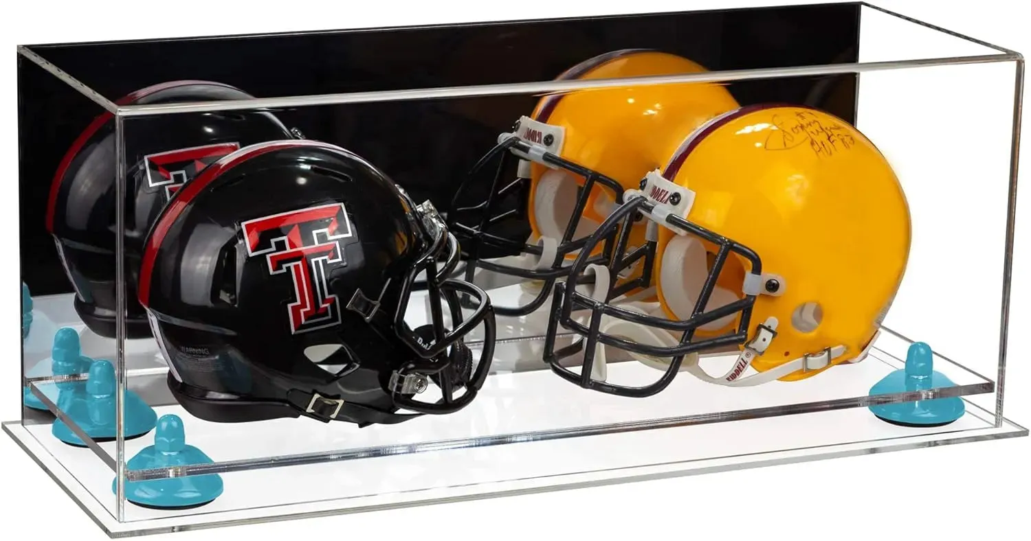 2 Mini Helmet or Mini Football with Mini Helmet Display Case - Mirror (B46/V46/A019)