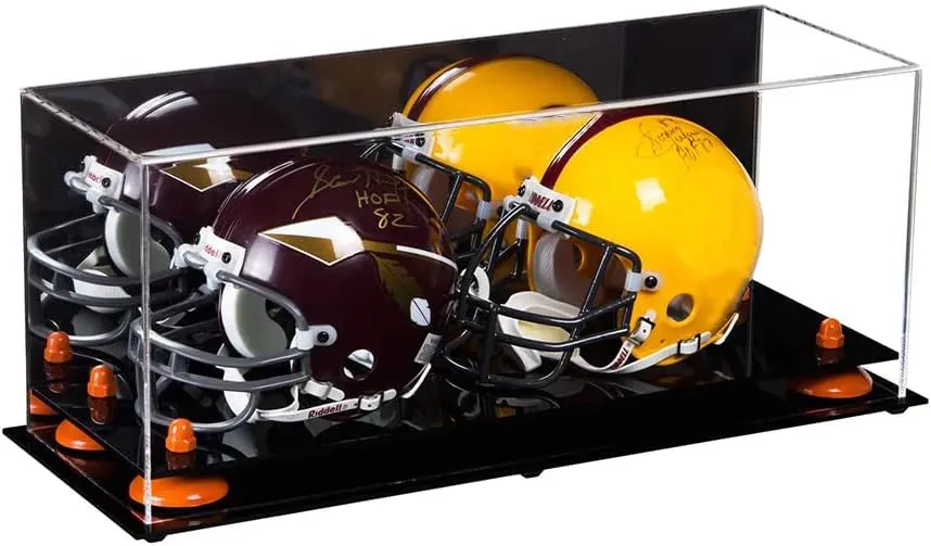 2 Mini Helmet or Mini Football with Mini Helmet Display Case - Mirror (B46/V46/A019)