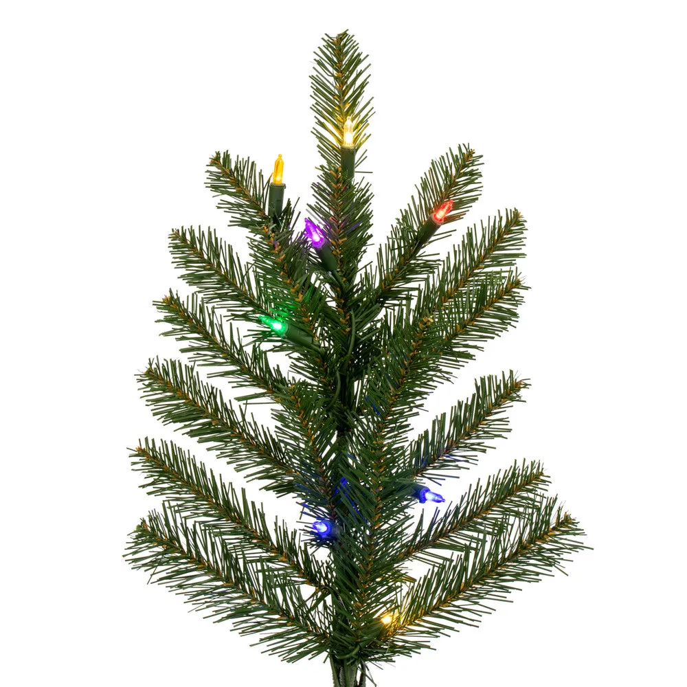 7.5' x 59" Bavarian Pine Artificial Pre-Lit Christmas Tree Multi-Colored Lights.