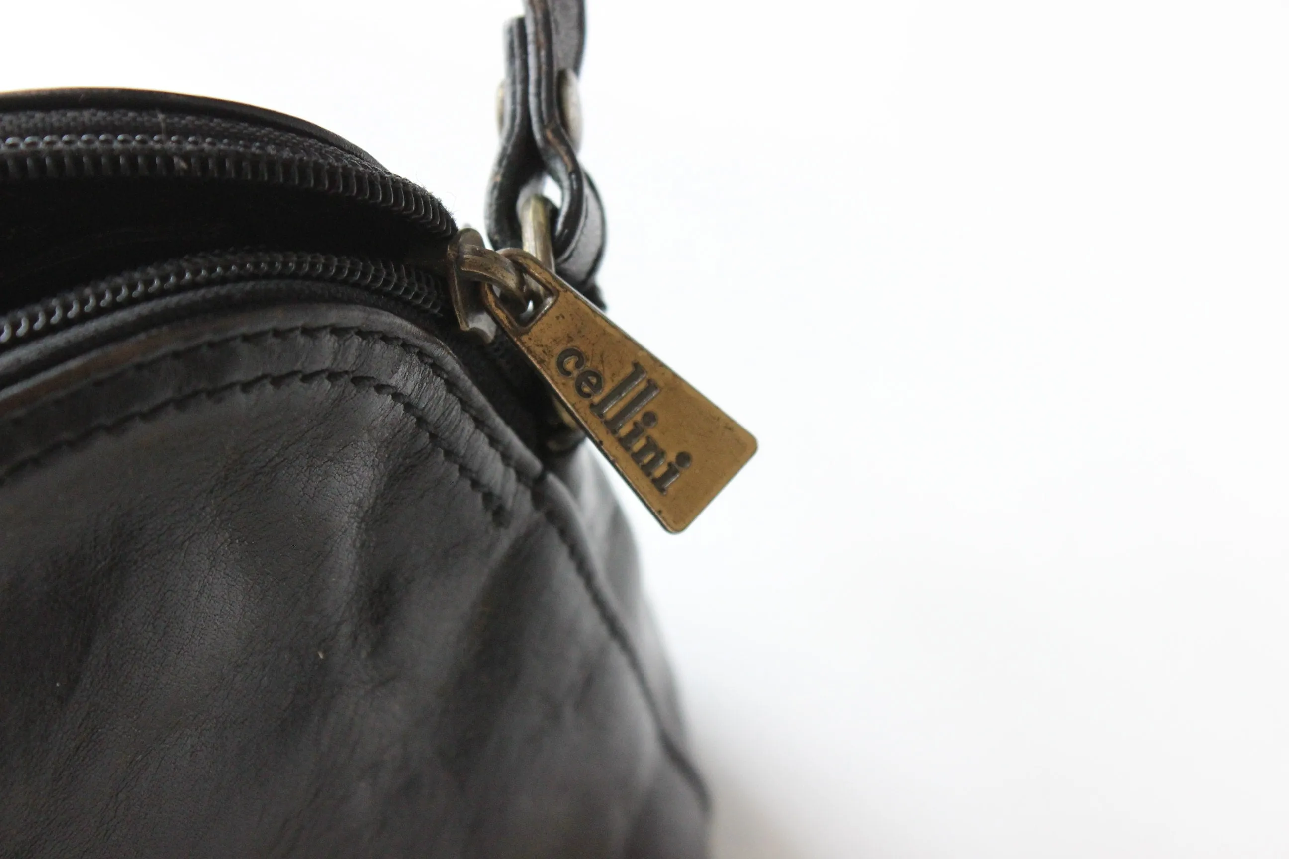 90s Cellini Black Leather Handbag