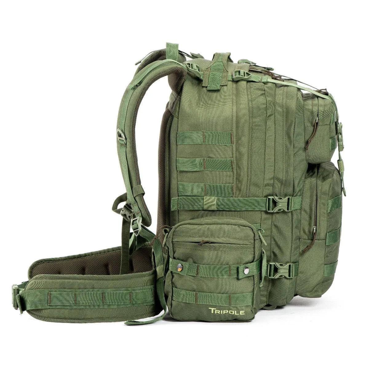Alfa Military Tactical Backpack with Sling Bag Attachment -  45 Litres - Army Green