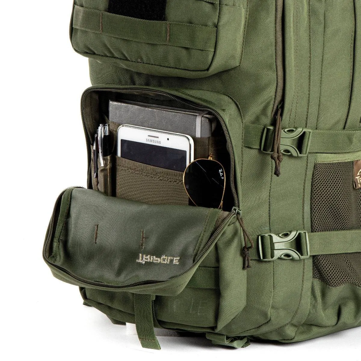 Alfa Military Tactical Backpack with Sling Bag Attachment -  45 Litres - Army Green