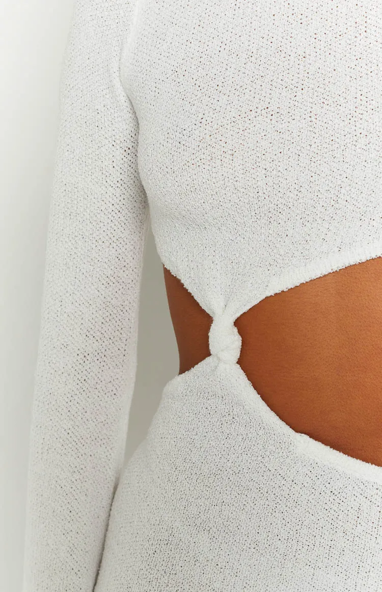 Arya White Long Sleeve Maxi Dress