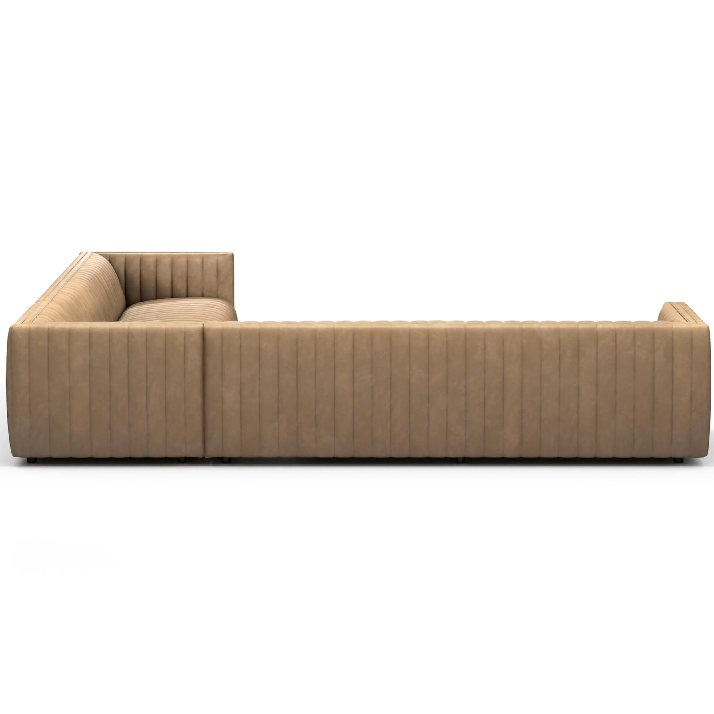 Augustine 3 Piece 126" Leather Sectional, Palermo Drift