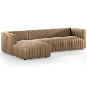 Augustine Leather 2 Piece 105" Sectional w/ Chaise, Palermo Drift