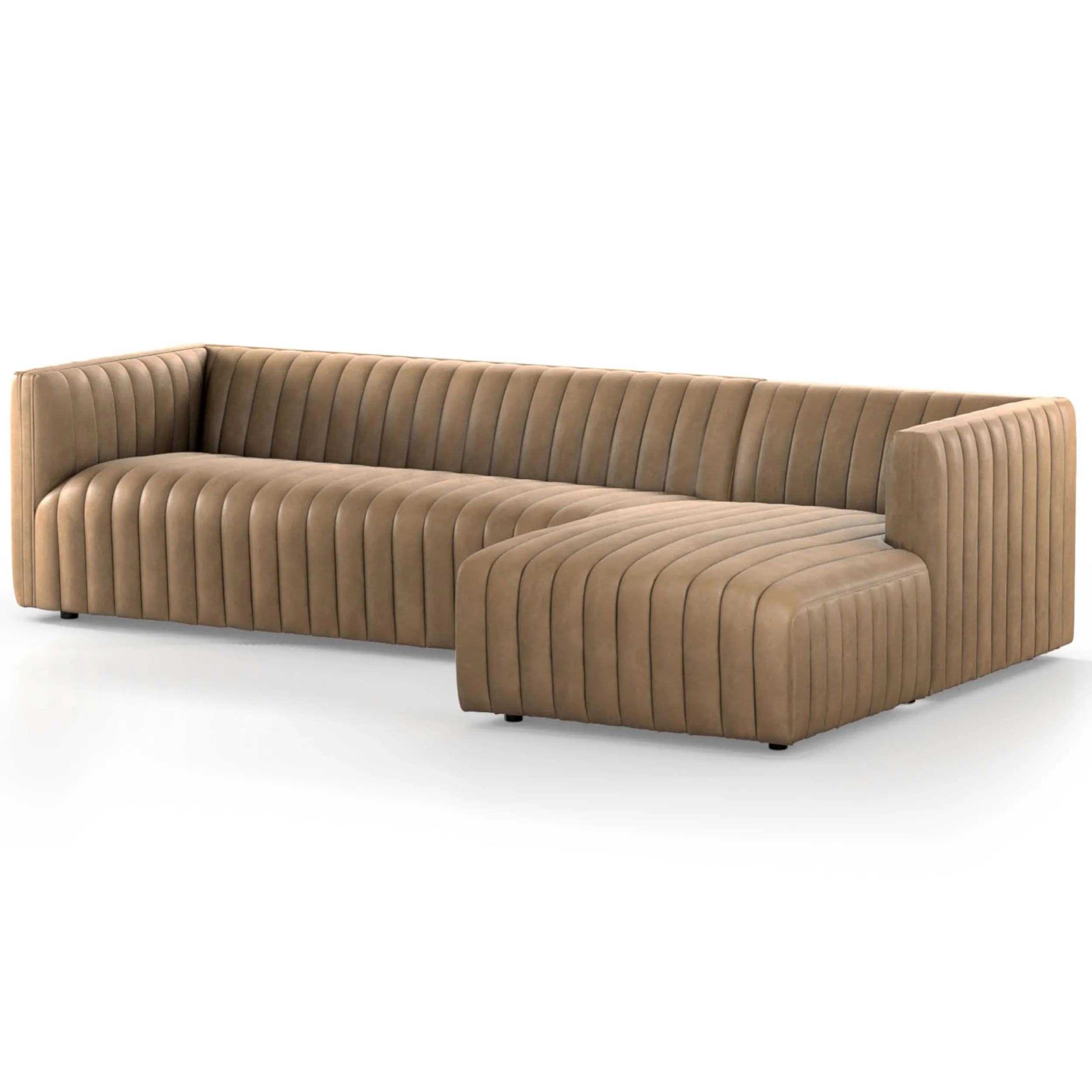 Augustine Leather 2 Piece 105" Sectional w/ Chaise, Palermo Drift