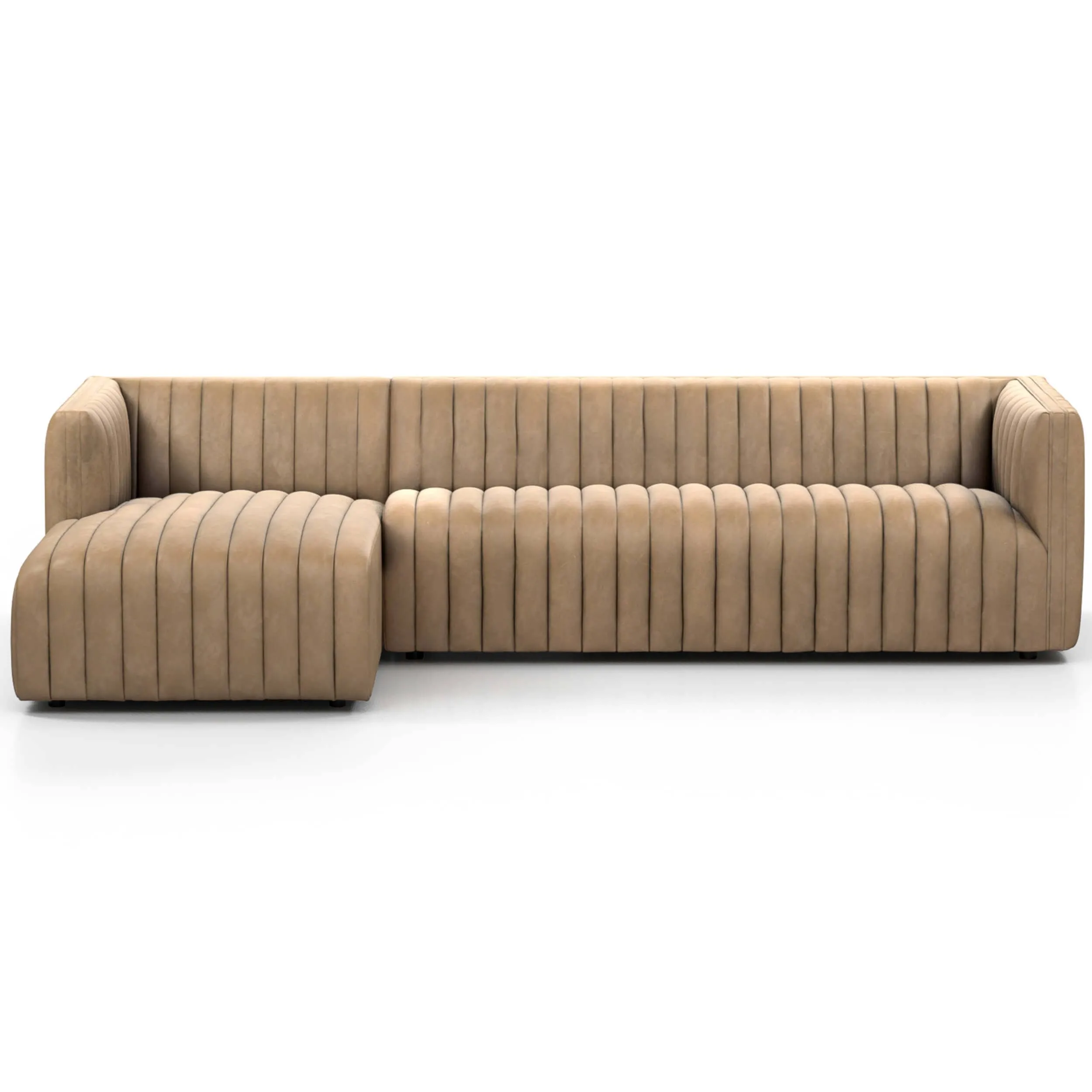 Augustine Leather 2 Piece 105" Sectional w/ Chaise, Palermo Drift