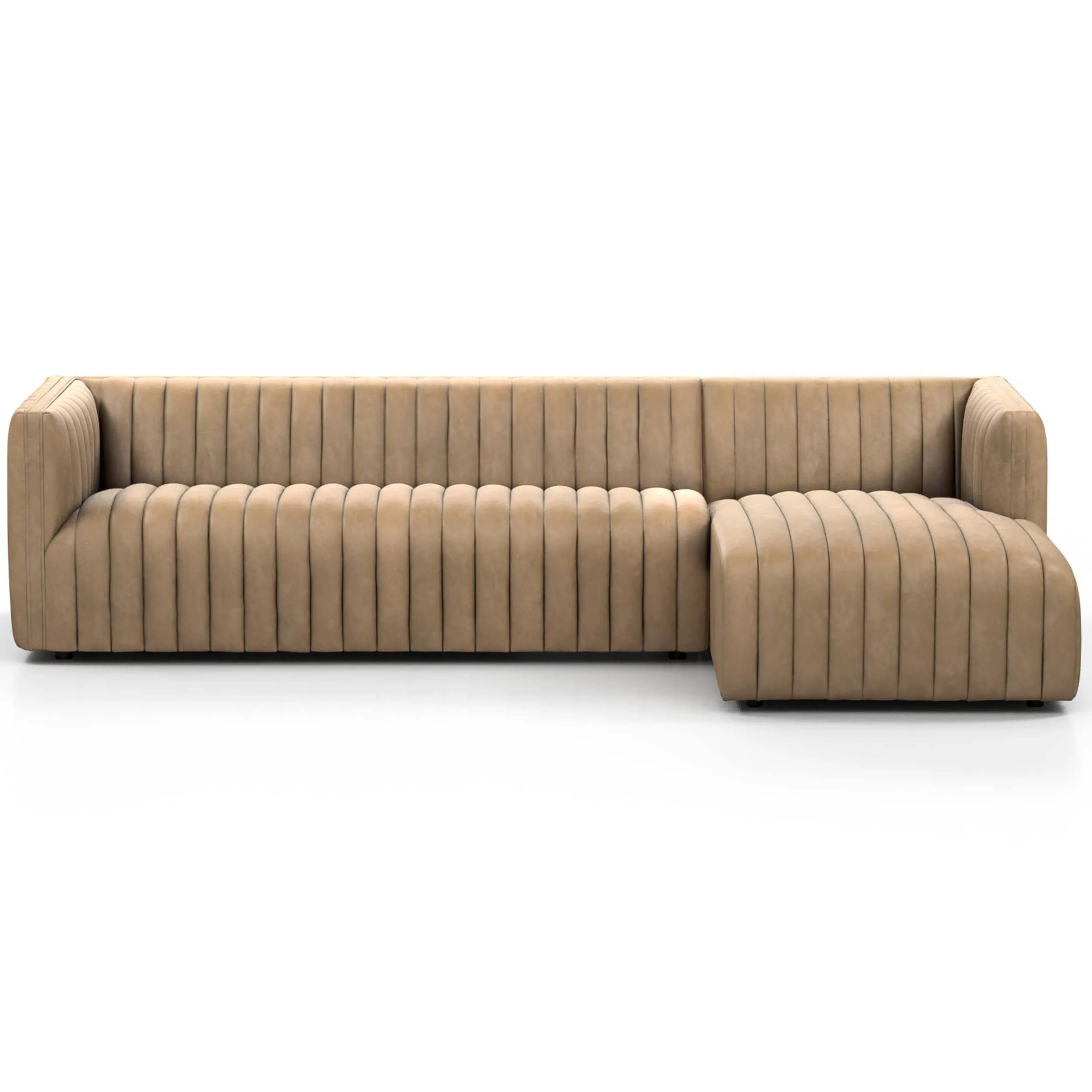 Augustine Leather 2 Piece 105" Sectional w/ Chaise, Palermo Drift