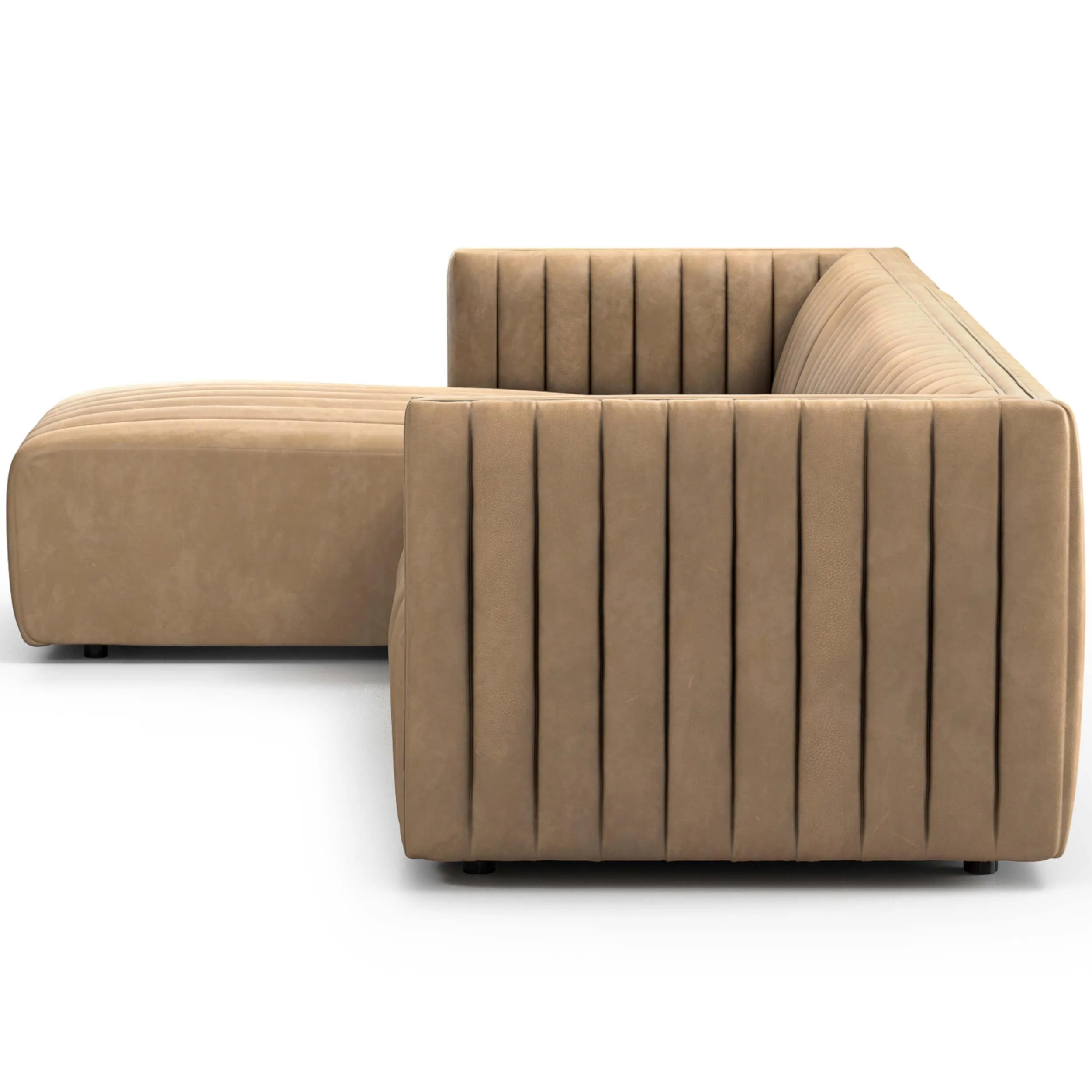 Augustine Leather 2 Piece 105" Sectional w/ Chaise, Palermo Drift