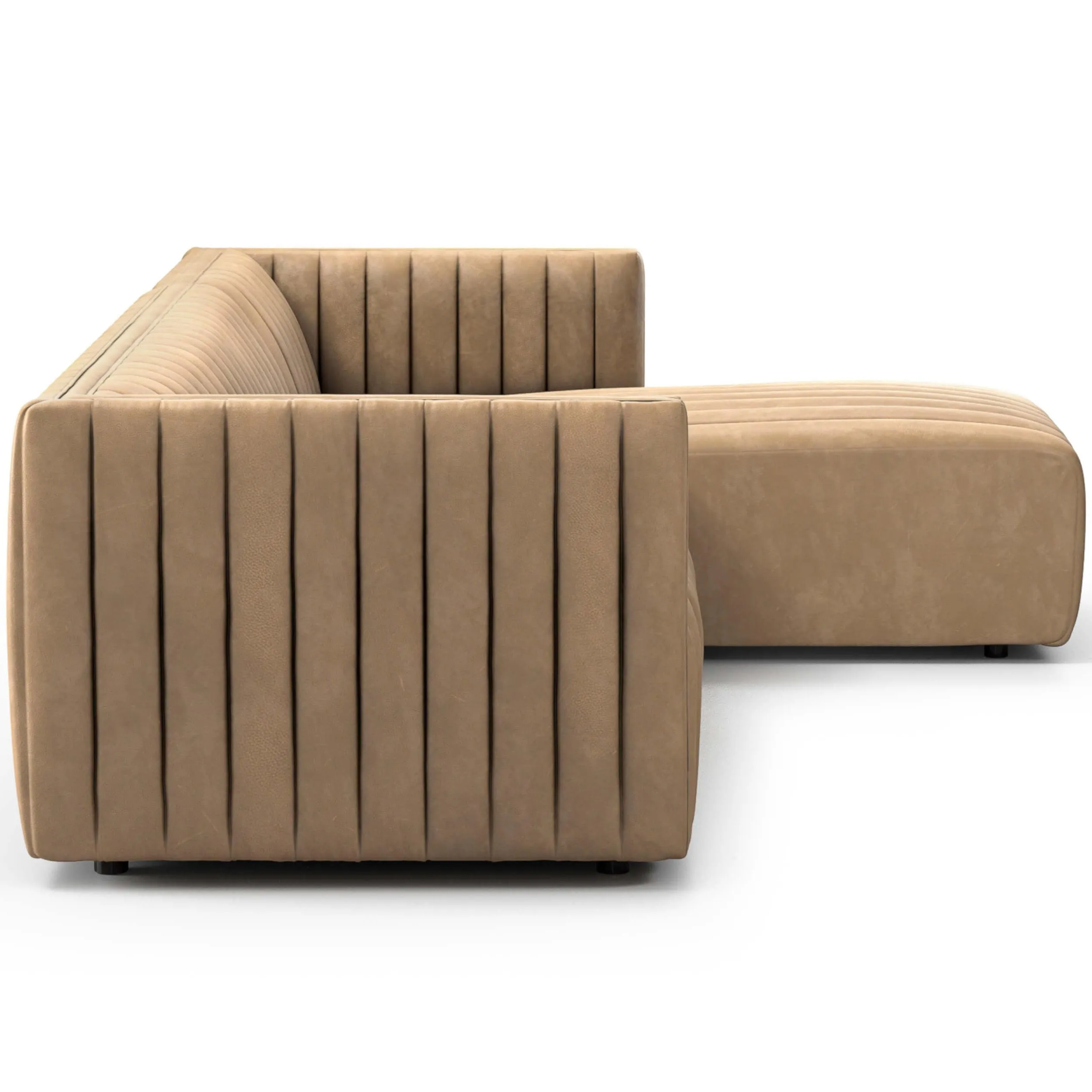 Augustine Leather 2 Piece 105" Sectional w/ Chaise, Palermo Drift