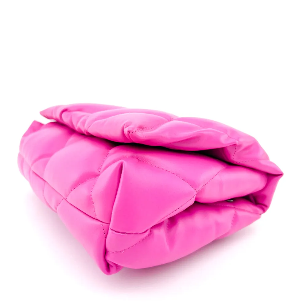 Balenciaga Pink Quilted Leather Touch Puffy Clutch Bag