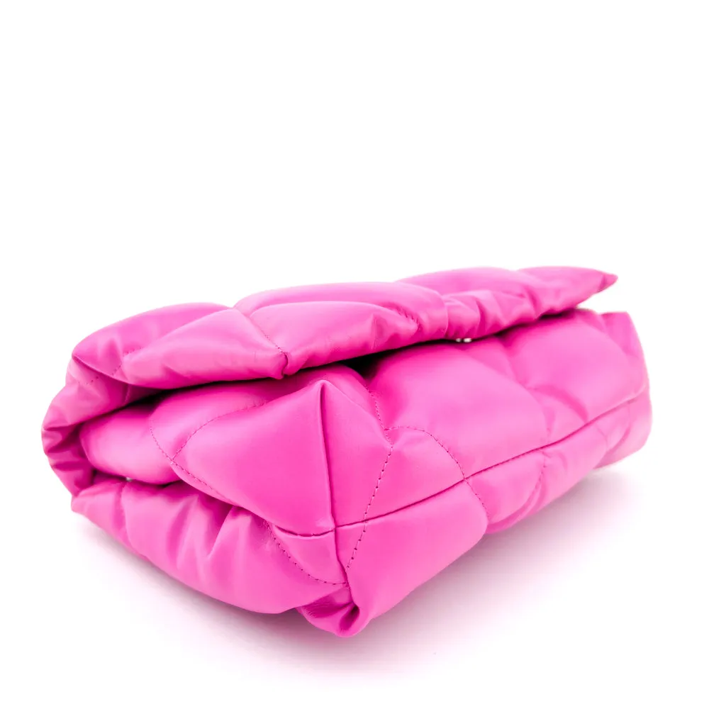Balenciaga Pink Quilted Leather Touch Puffy Clutch Bag