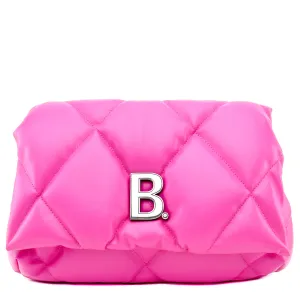 Balenciaga Pink Quilted Leather Touch Puffy Clutch Bag