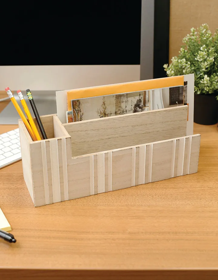 Becki Owens 3 Sections Wooden Desk and File Organizer