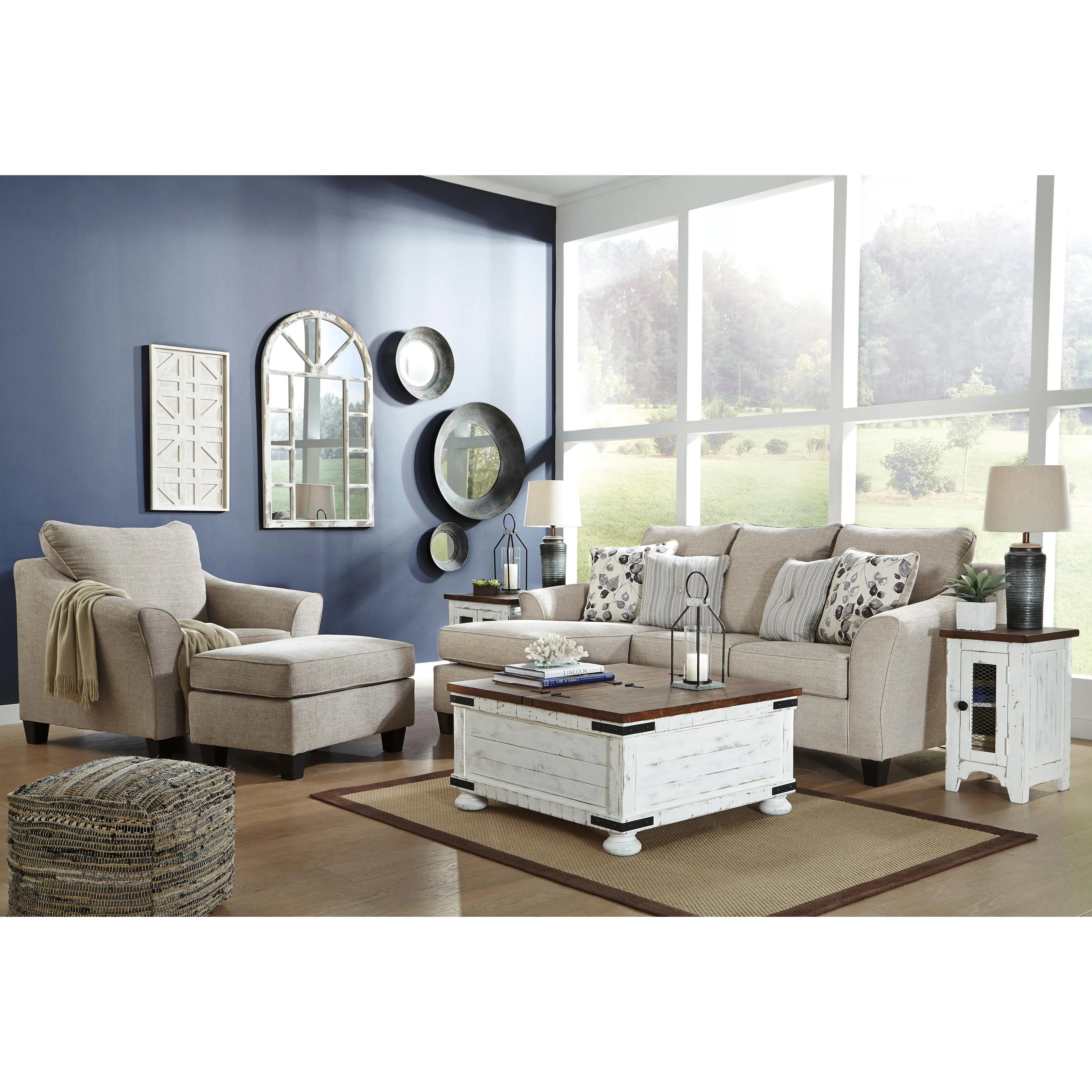 Benchcraft Abney Fabric Ottoman 4970114