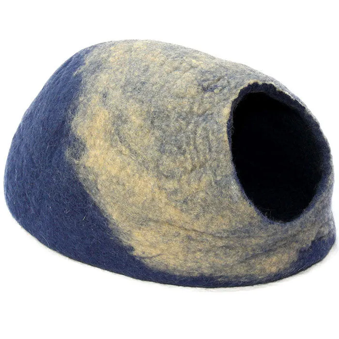 Bentley Blue Felt Cat Cave