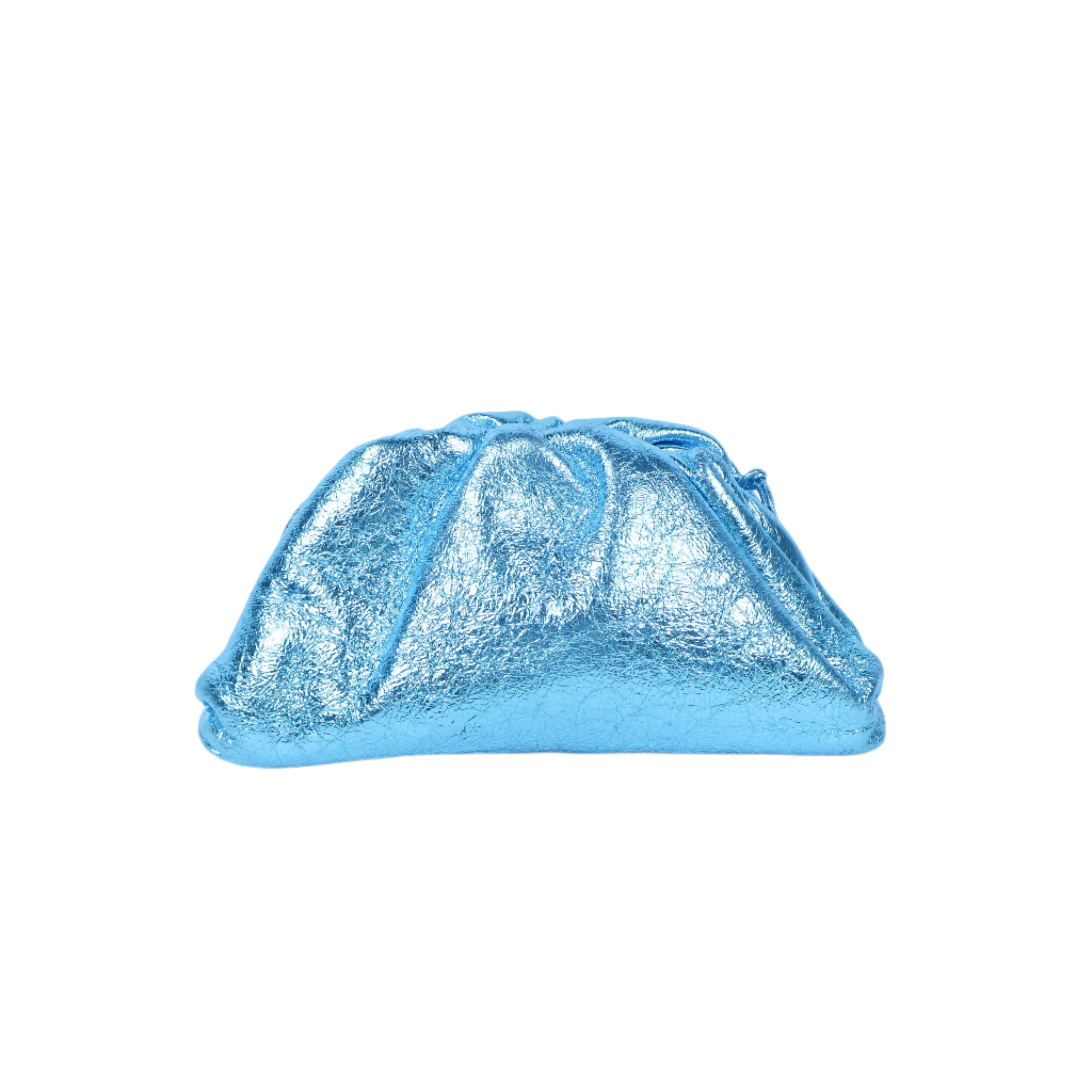 Bottega Veneta Metallic Mini Pouch Blue