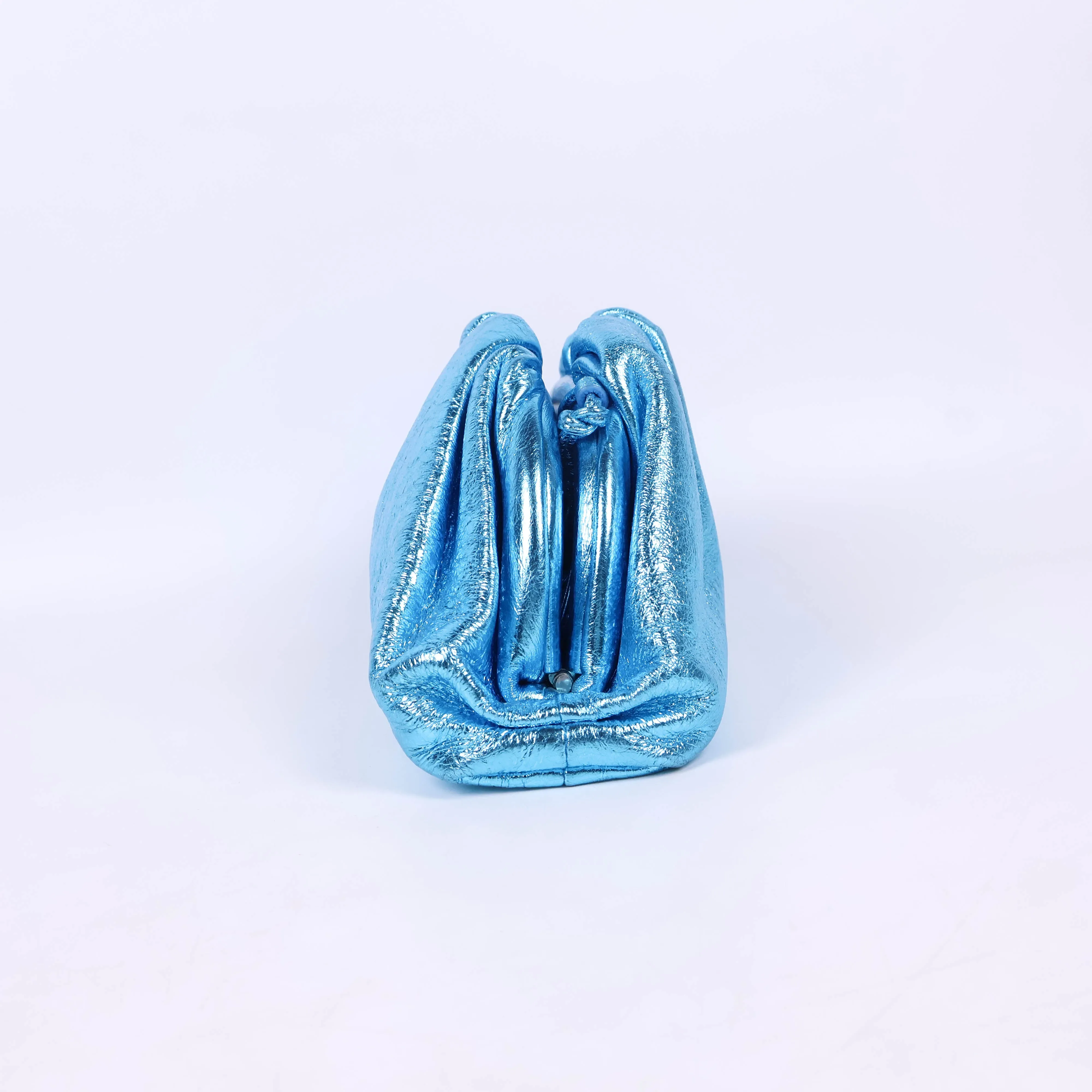 Bottega Veneta Metallic Mini Pouch Blue