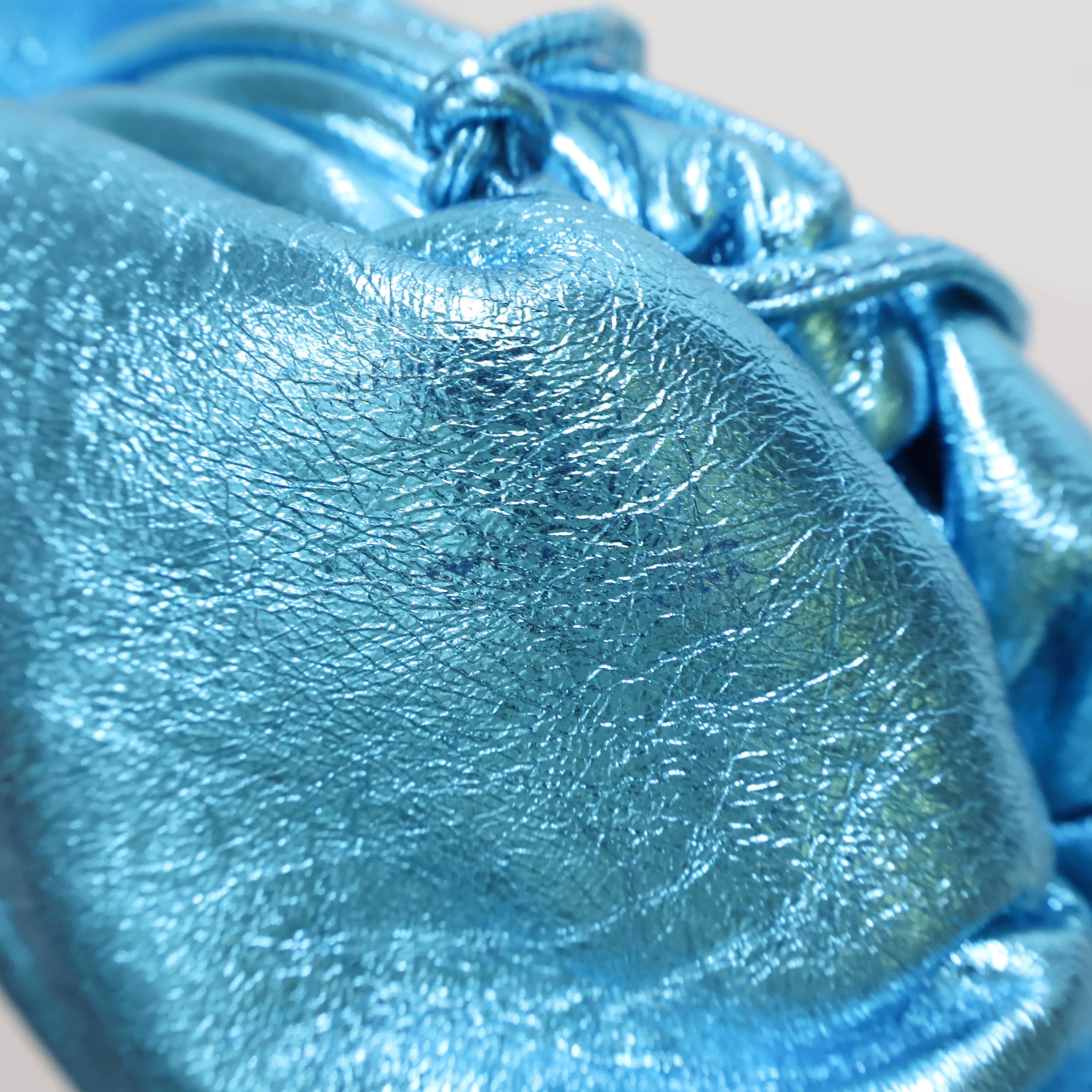 Bottega Veneta Metallic Mini Pouch Blue