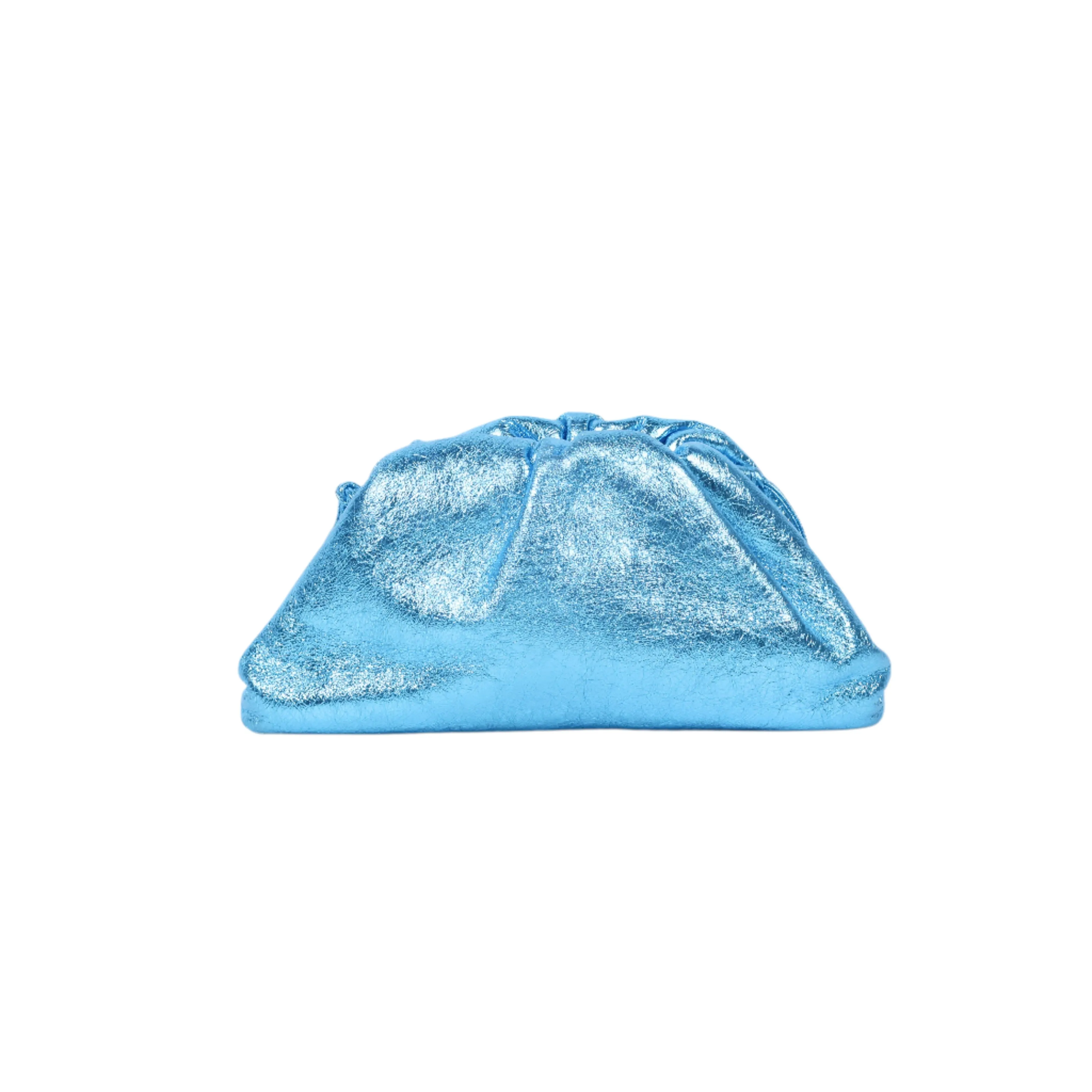 Bottega Veneta Metallic Mini Pouch Blue
