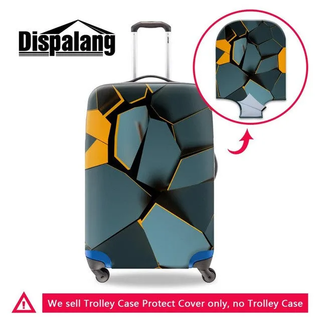Brand New Portable Elastic Travel Luggage Cover Diamond Surface 3D Print Stretch Protect Suitcase Cover Apply to 18-30 Inch Case