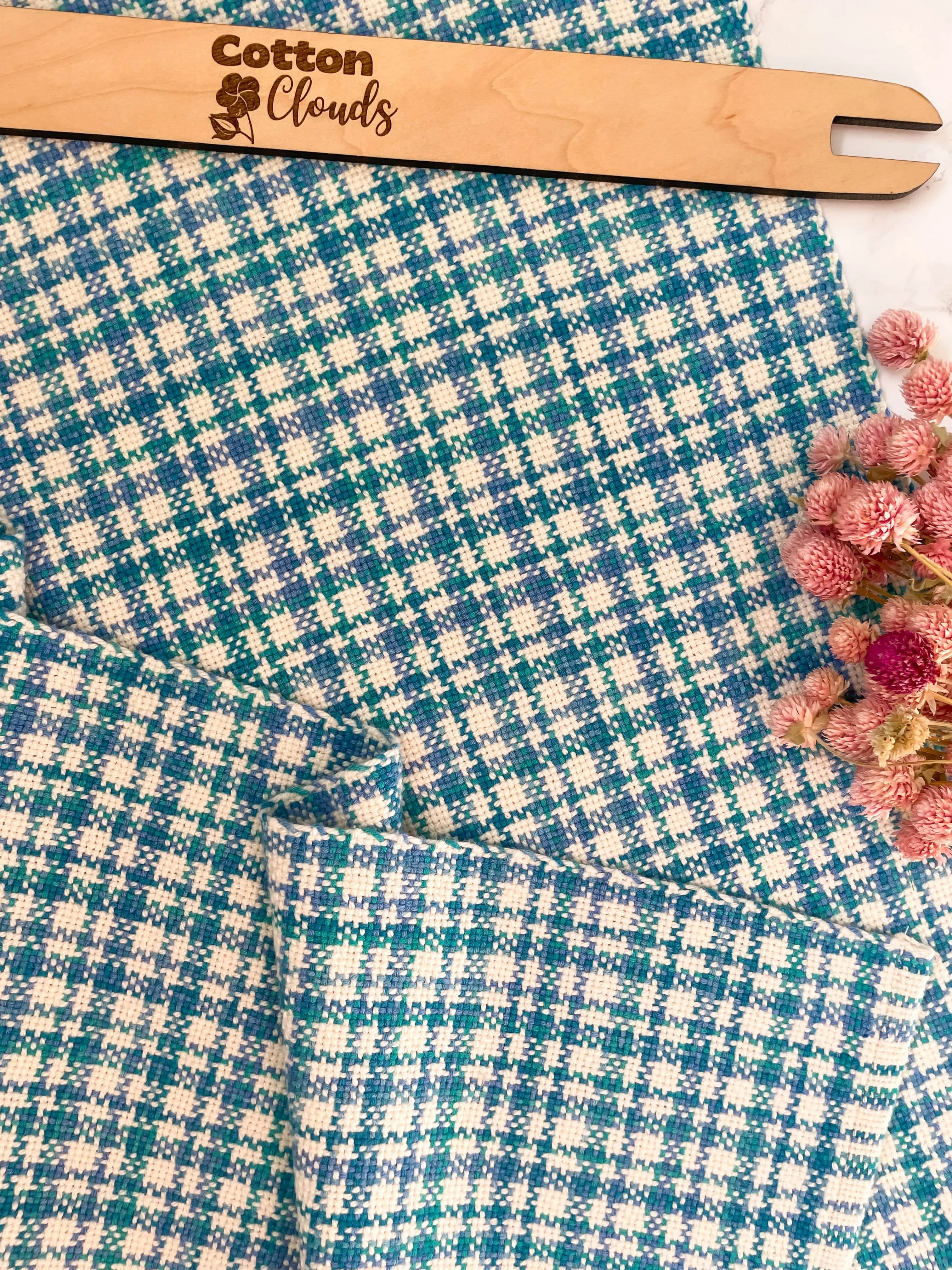 Brilliant Blue Plaid Towels