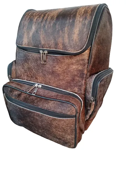 Brindle Cowhide Backpack | Dark Chestnut Backpack | Unisex Bag