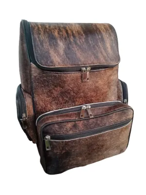Brindle Cowhide Backpack | Dark Chestnut Backpack | Unisex Bag