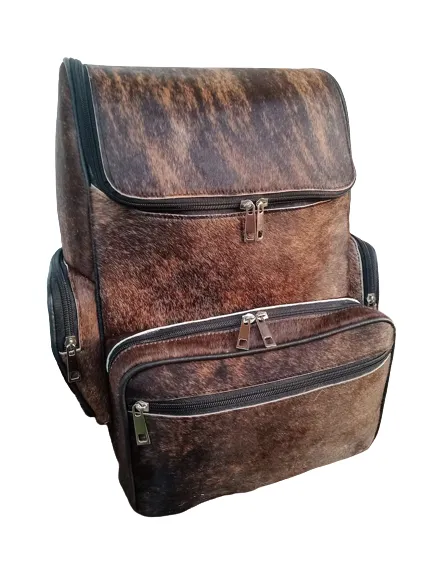 Brindle Cowhide Backpack | Dark Chestnut Backpack | Unisex Bag
