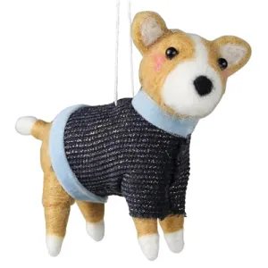 Brown Dog with Sweater Ornament