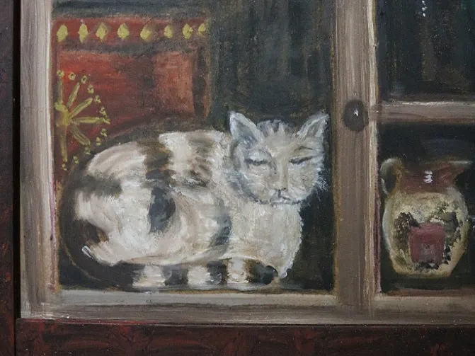 Cat in the Window Painting Charming