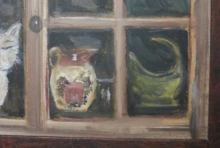 Cat in the Window Painting Charming
