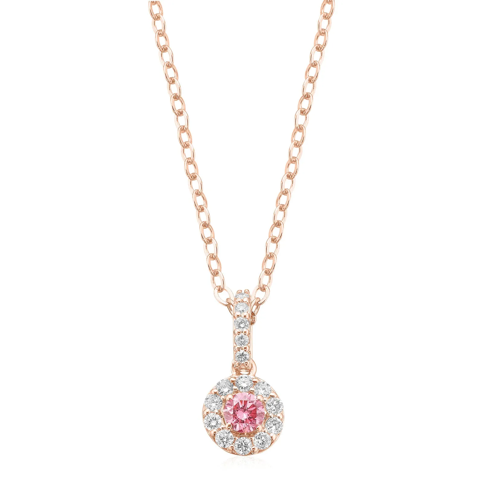 Celebration 9ct Rose Gold Round Brilliant Cut 0.33 CARAT tw of Lab Grown Diamond Pendant