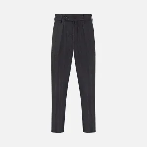 Charcoal Pinstripe Edward Trousers