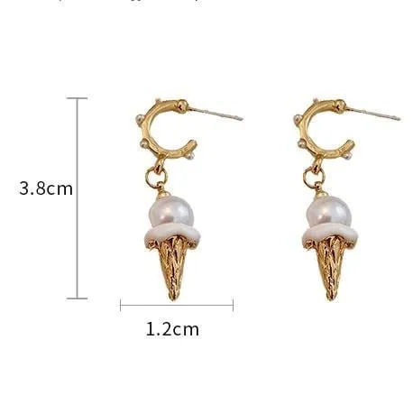 Charming Dangling Ice Cream Pearl Earrings