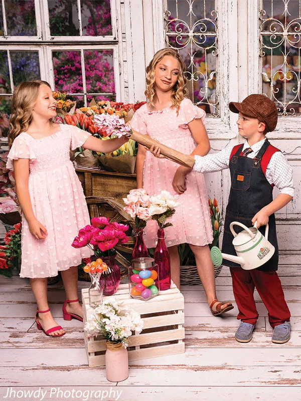 Charming Flower Shop Photography Backdrop