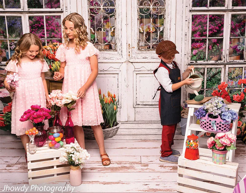 Charming Flower Shop Photography Backdrop
