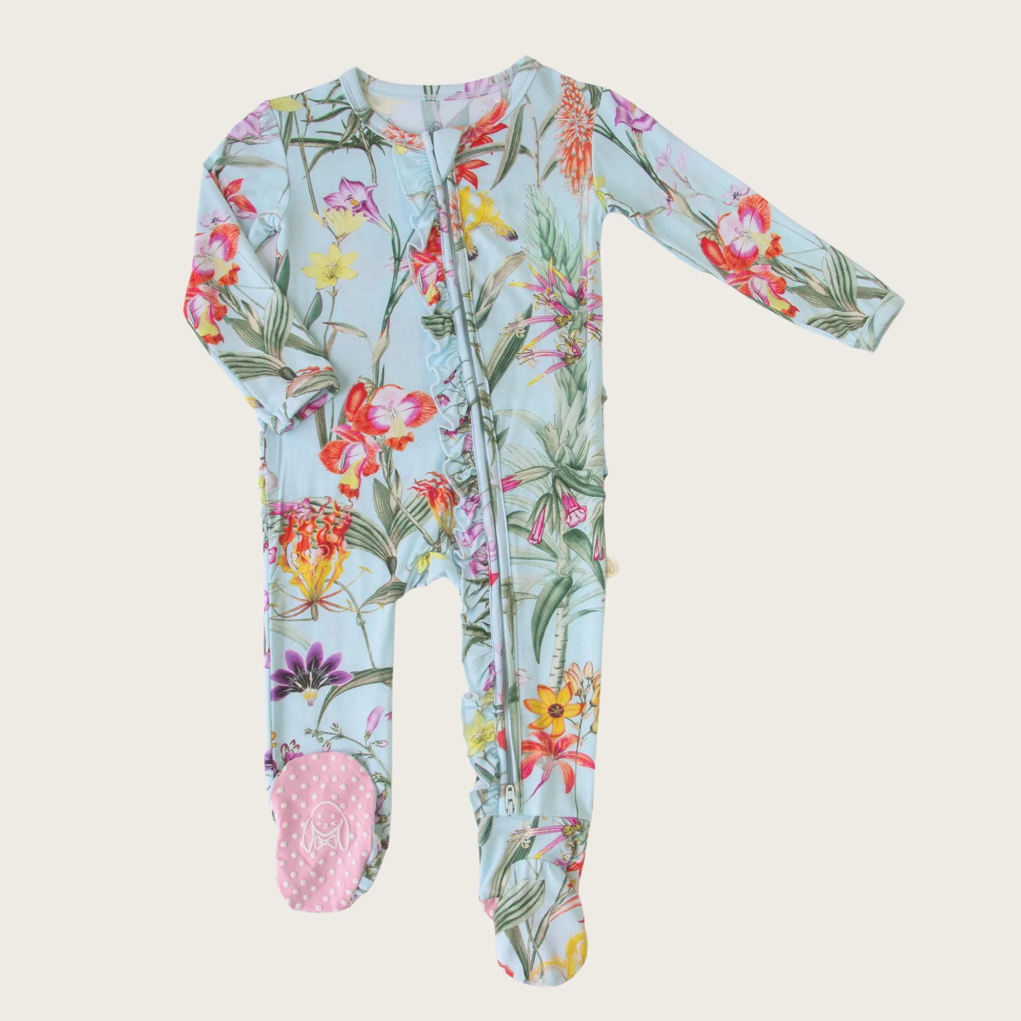 Charming Mary Zippered Footie - Fiji Garden