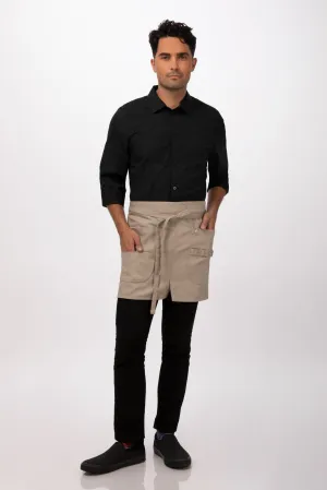 Chef Works Logan Half Bistro Apron- Khaki