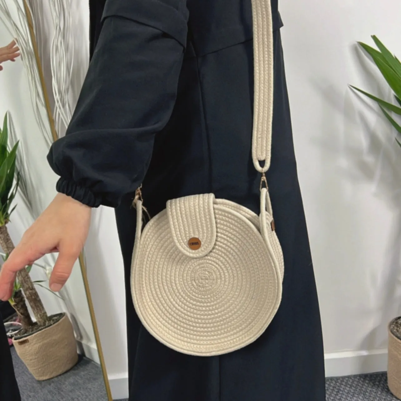 Cotton Rope Clutch Bag for Evening & Wedding (ROUND)