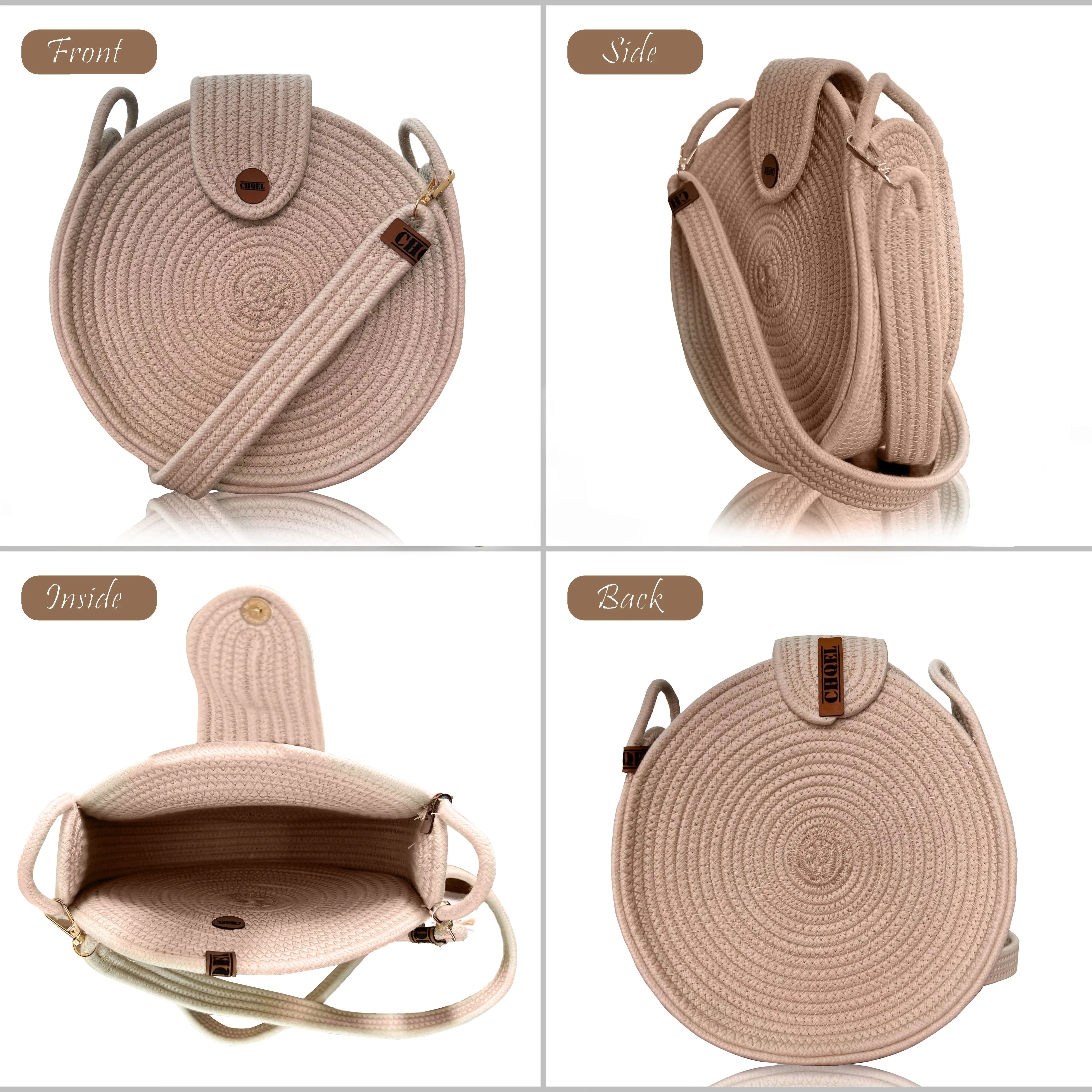 Cotton Rope Clutch Bag for Evening & Wedding (ROUND)