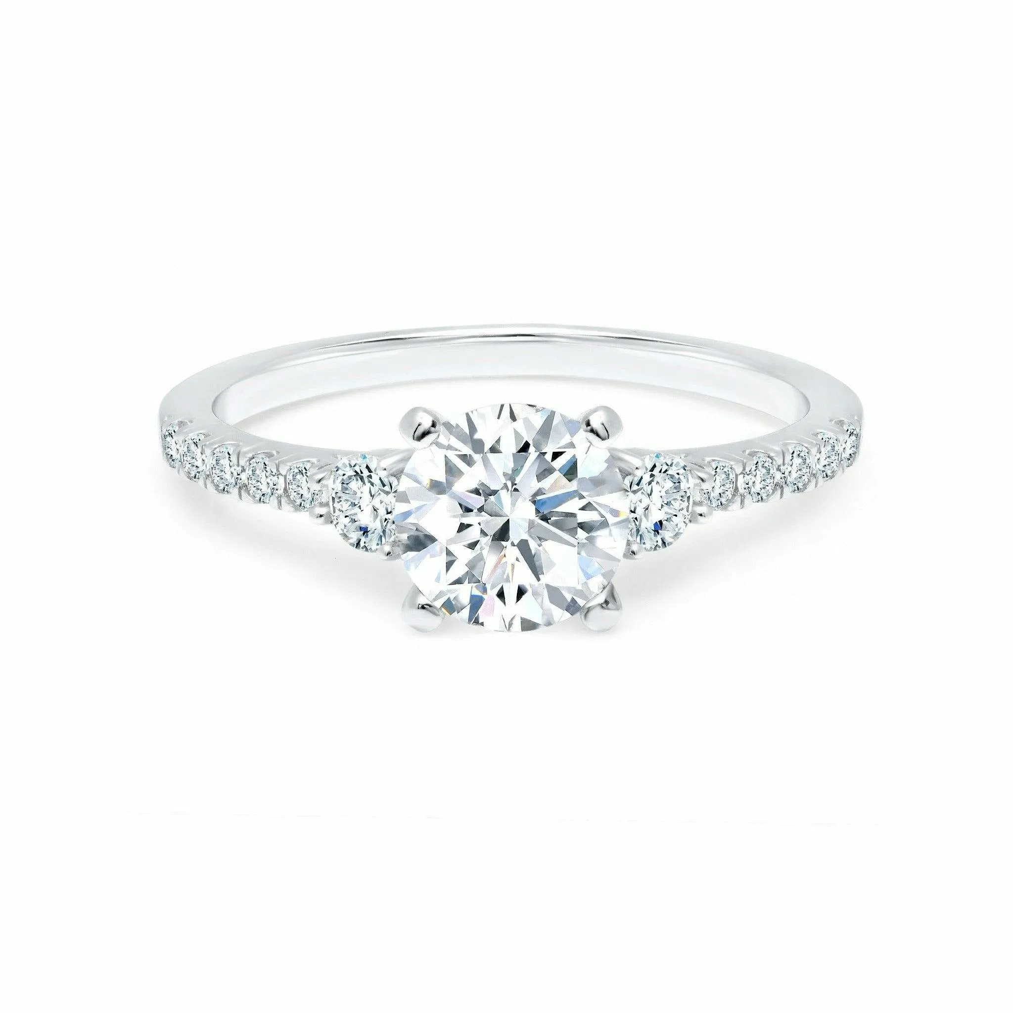 CRISLU Brilliant Cut Ring with Accent Stones