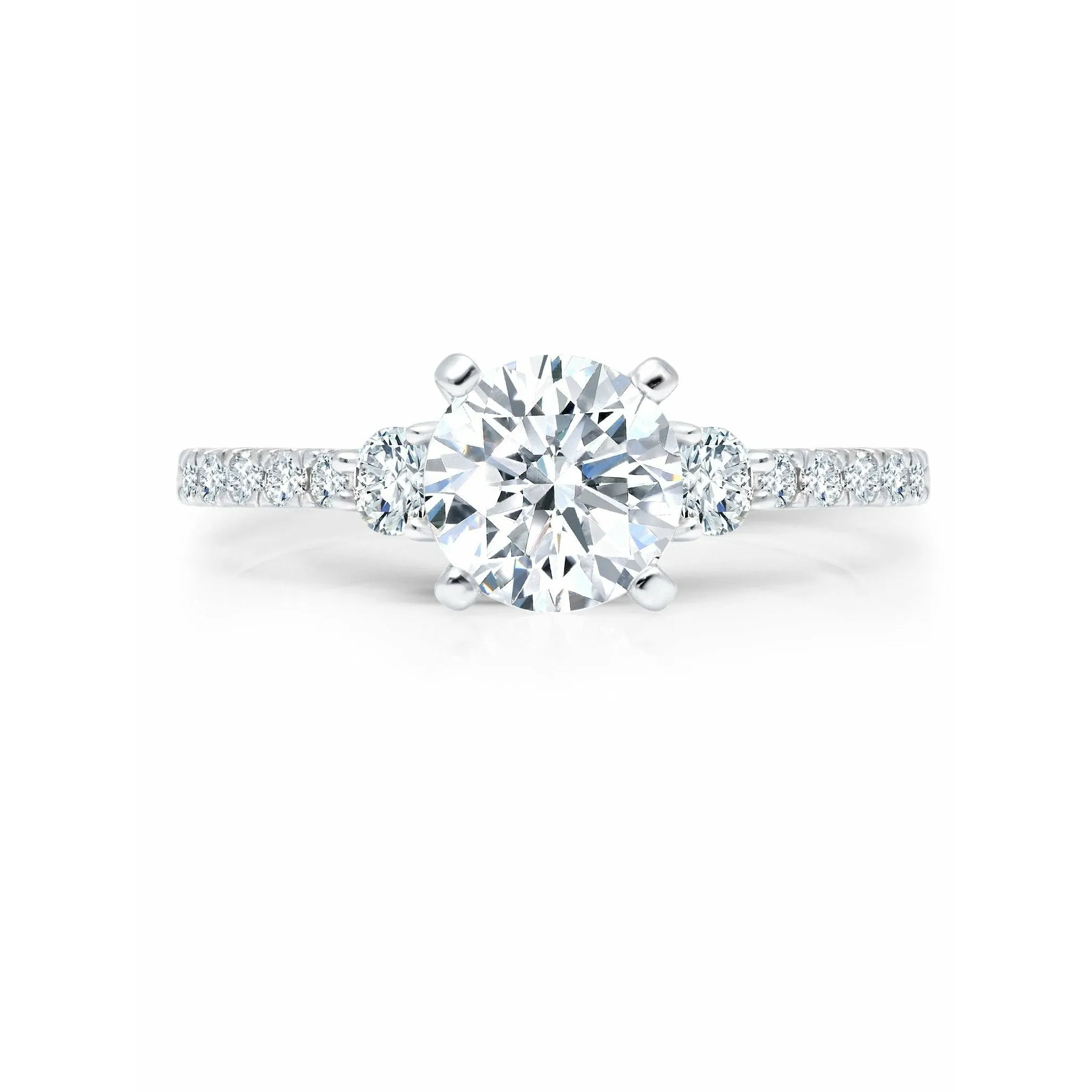 CRISLU Brilliant Cut Ring with Accent Stones