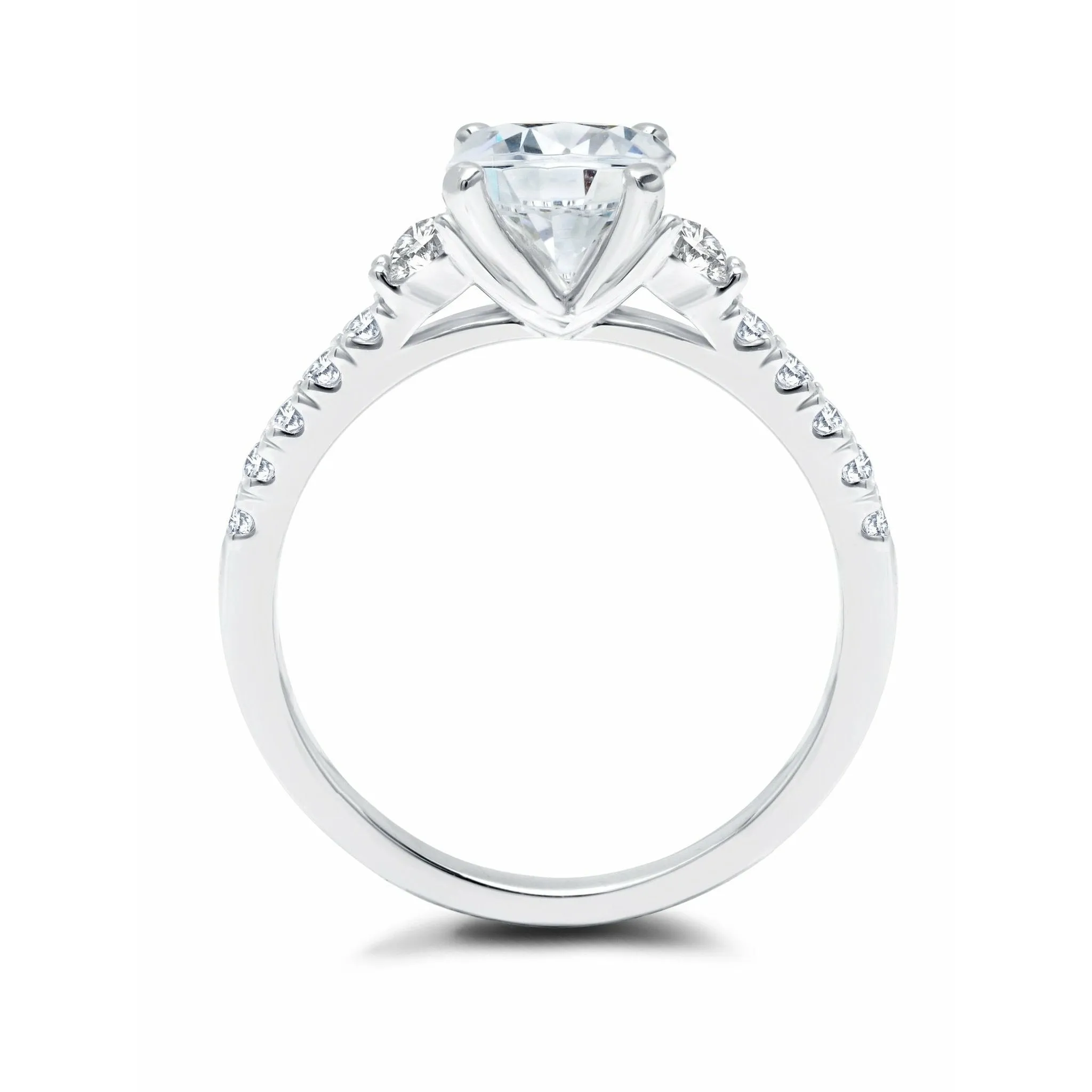 CRISLU Brilliant Cut Ring with Accent Stones