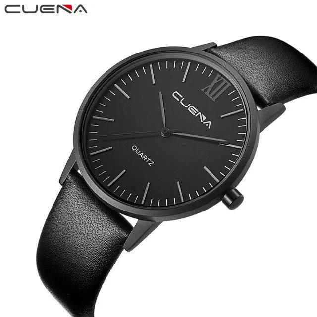 CUENA Mens Business Watch with Leather Band