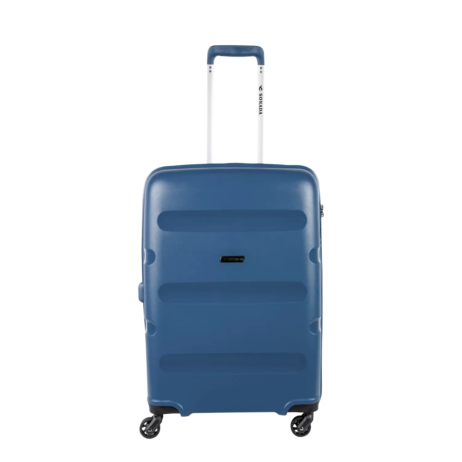 Dublin Hardcase Trolley Set Of 4 with Beauty Case-GreyBlue
