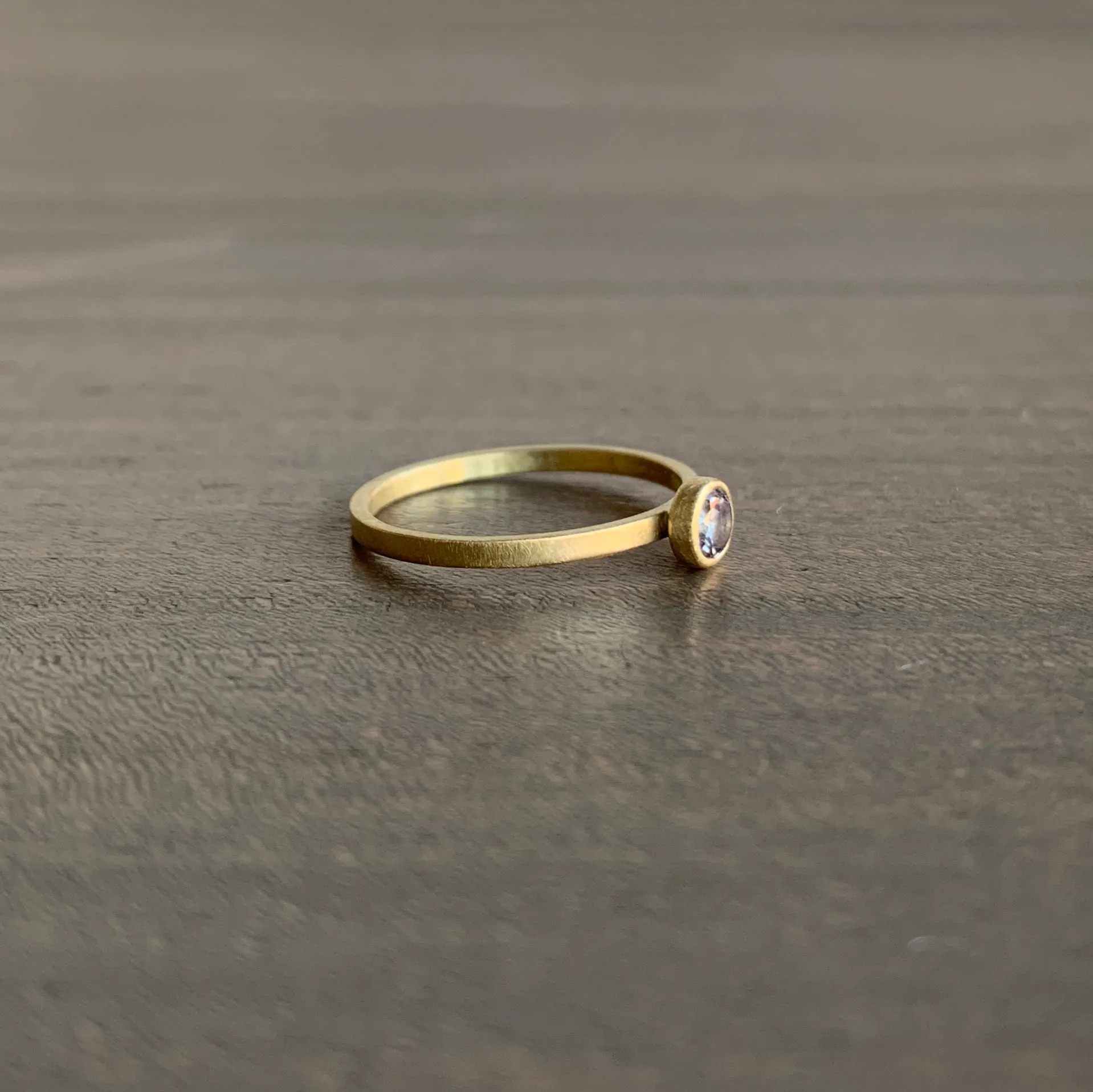 Dusty Rose Round Sapphire Stacking Ring