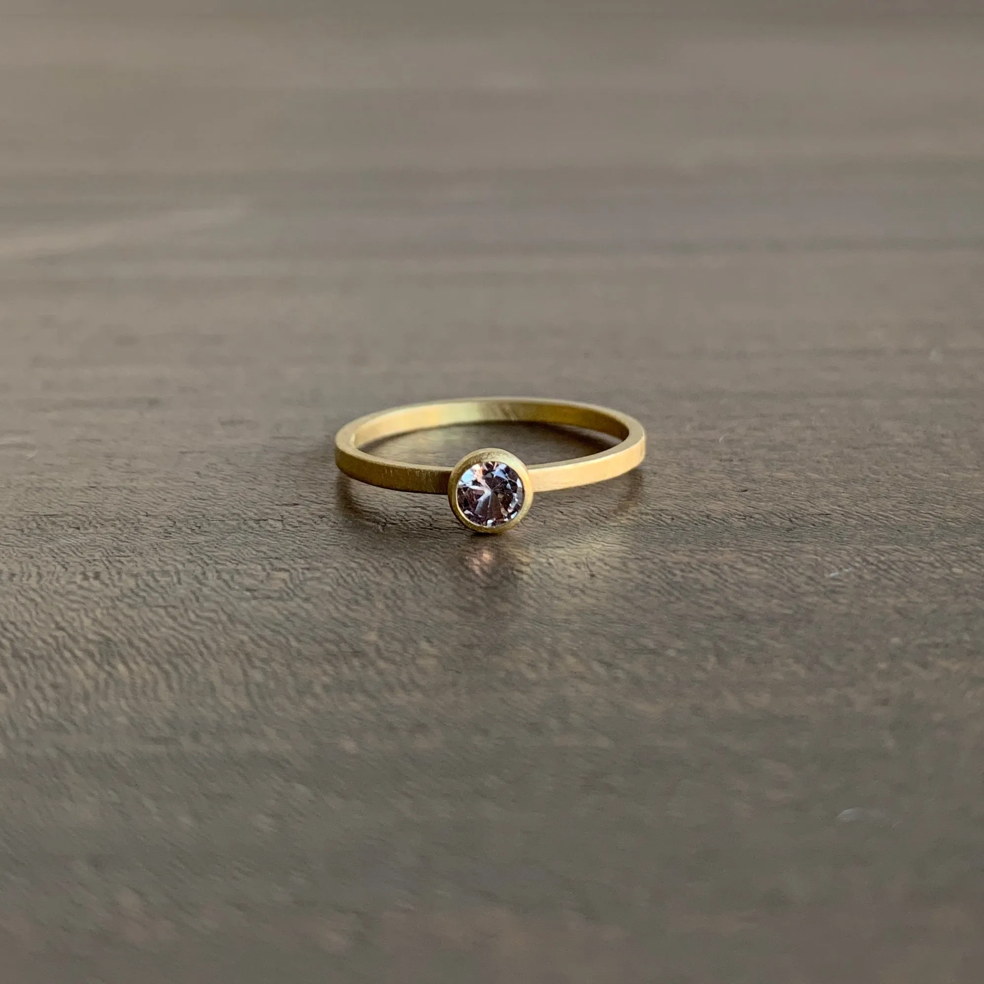 Dusty Rose Round Sapphire Stacking Ring