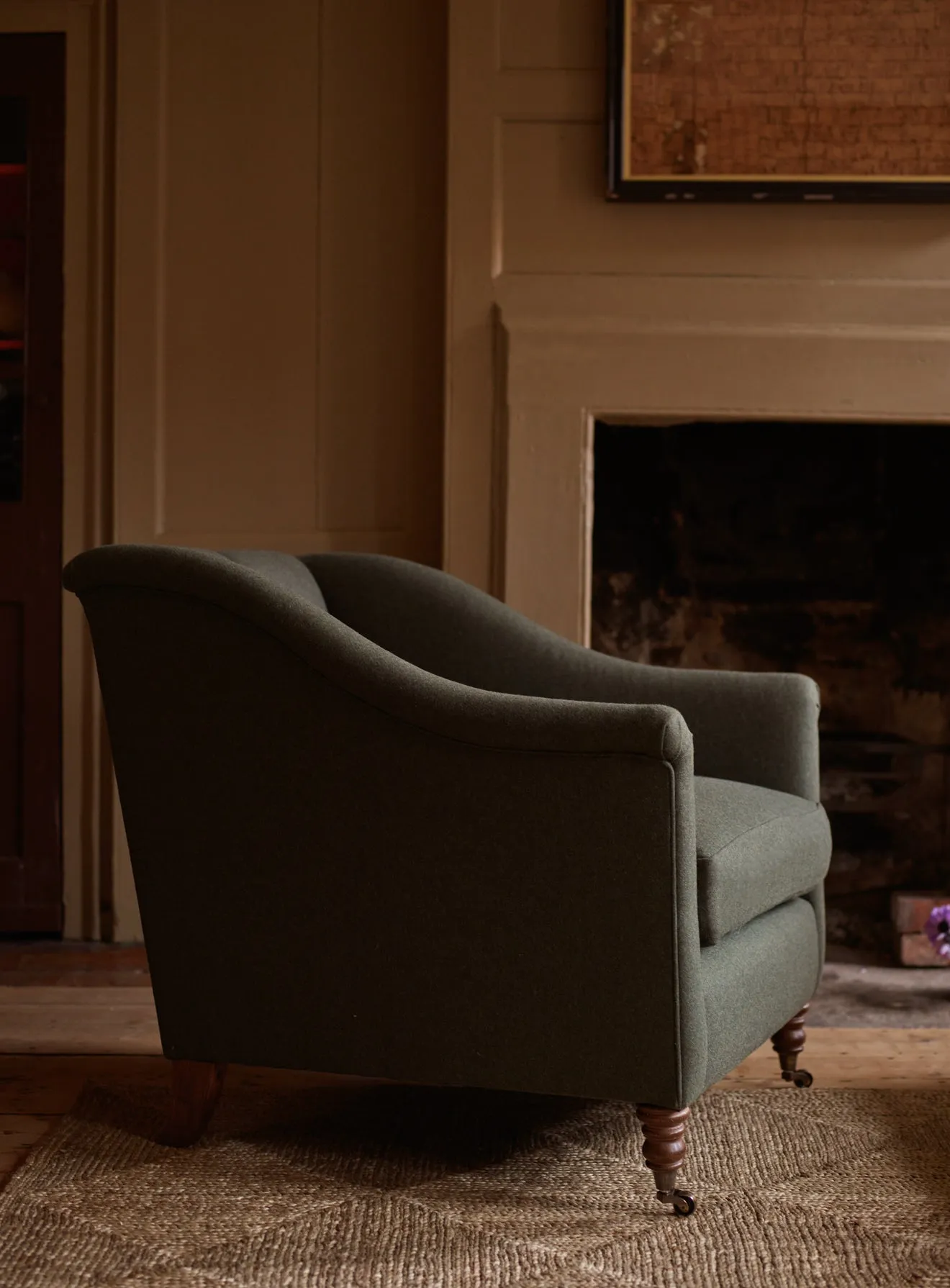 Elbert Armchair, Charcoal Cotton
